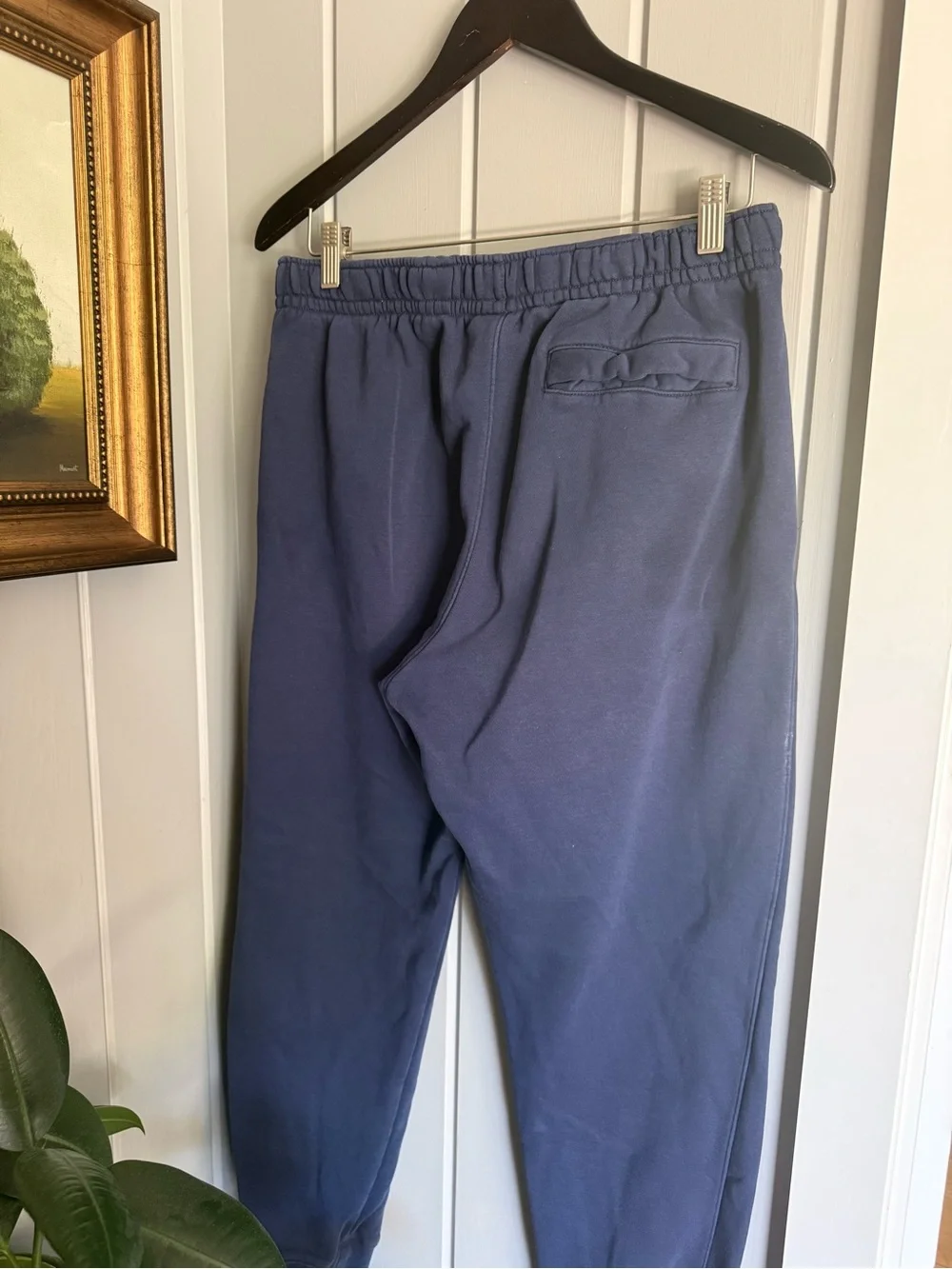 Nike Navy Blue Men's Fleece Jogger Pants with White Swoosh